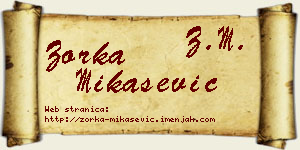 Zorka Mikašević vizit kartica
